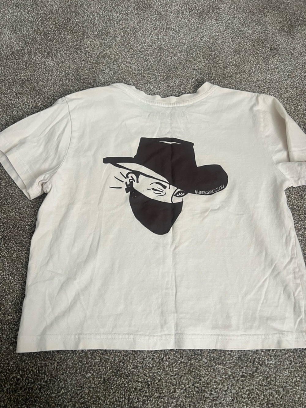 Cowboy Pillows Graphic Crop Top — Cream - Picture 3 of 3